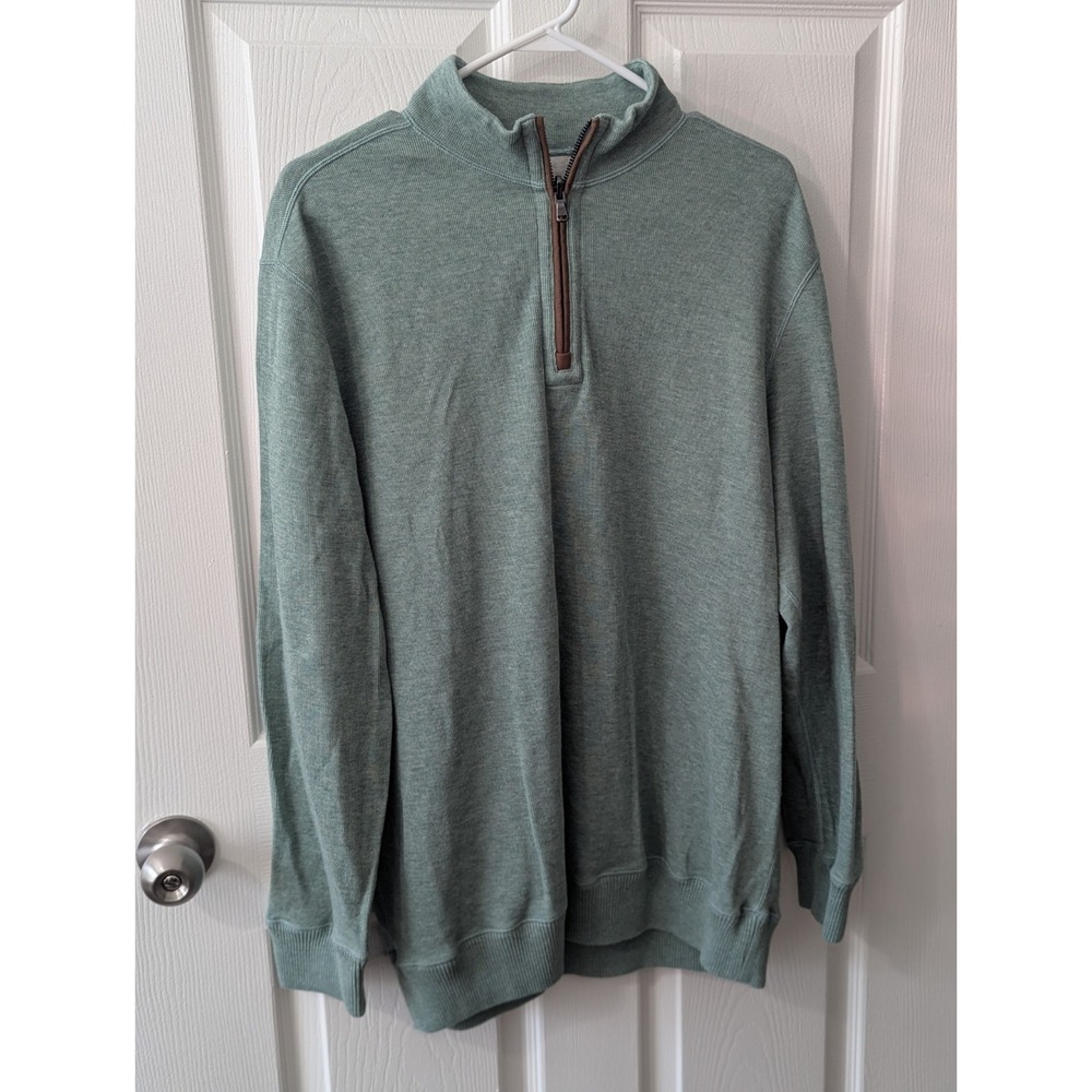 Cremieux Men's 1/4 Zip Pullover Sweater Men's Large Sage Green